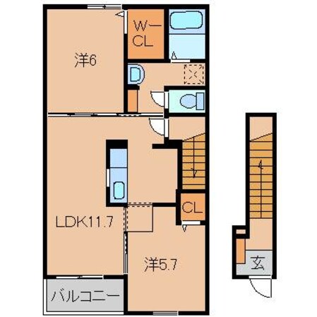 田井ノ瀬駅 徒歩2分 2階の物件間取画像